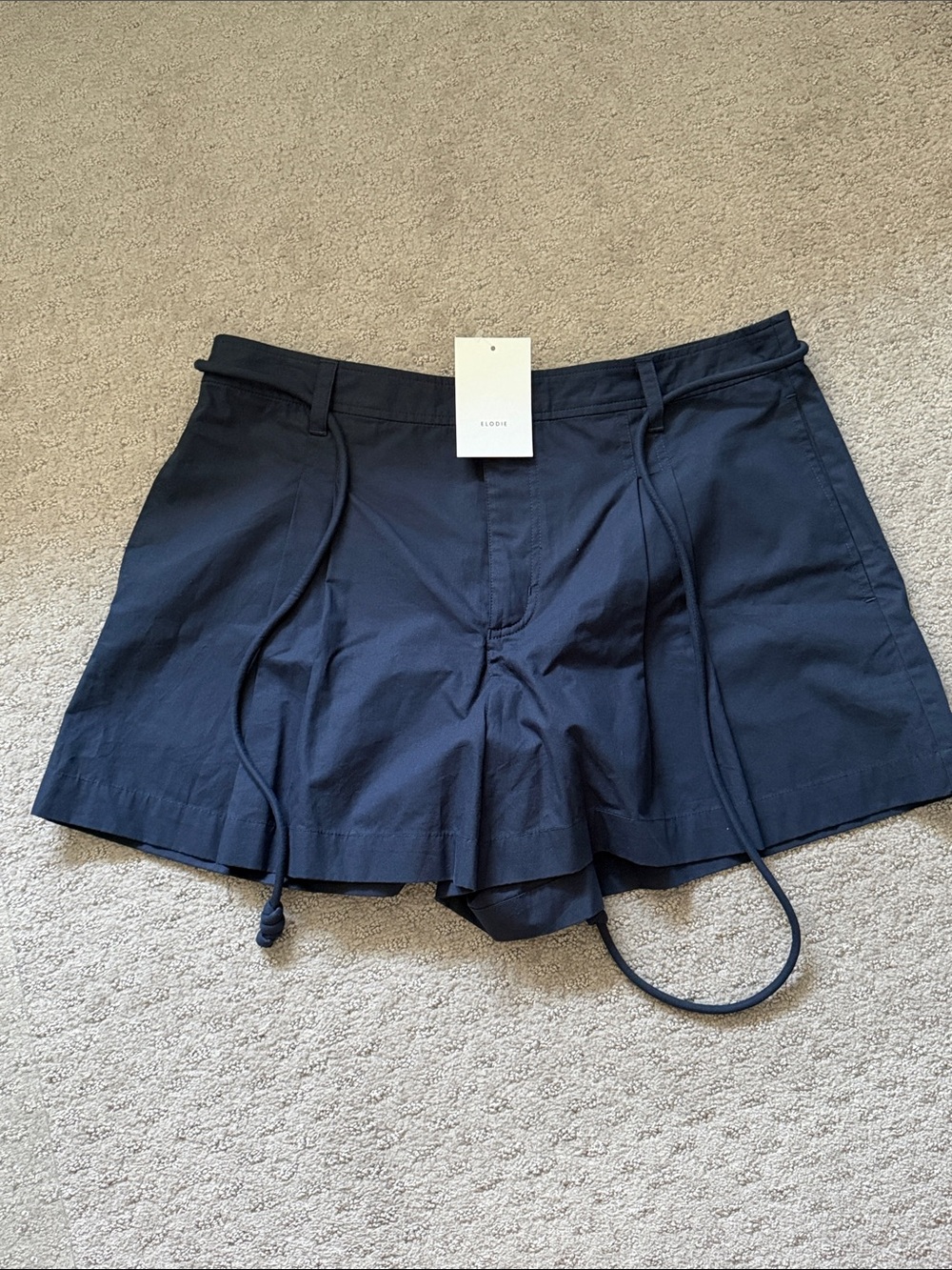 Elodie Navy Drawstring Skort Shorts